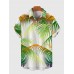 Full-Print Beach Style Summer Coconut Tree Printing Men's Short Sleeve Shirt