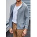 Men's Lapel Leather Button Solid Color Cable Long Sleeve Knit Sweater