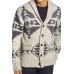 Men's Long Sleeve Jacquard Cardigan Sweater