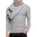 Men's Sweater Neck Slim Pullover Knit Sweater