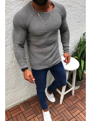 Men's Length Sleeve Round Neck Sweater